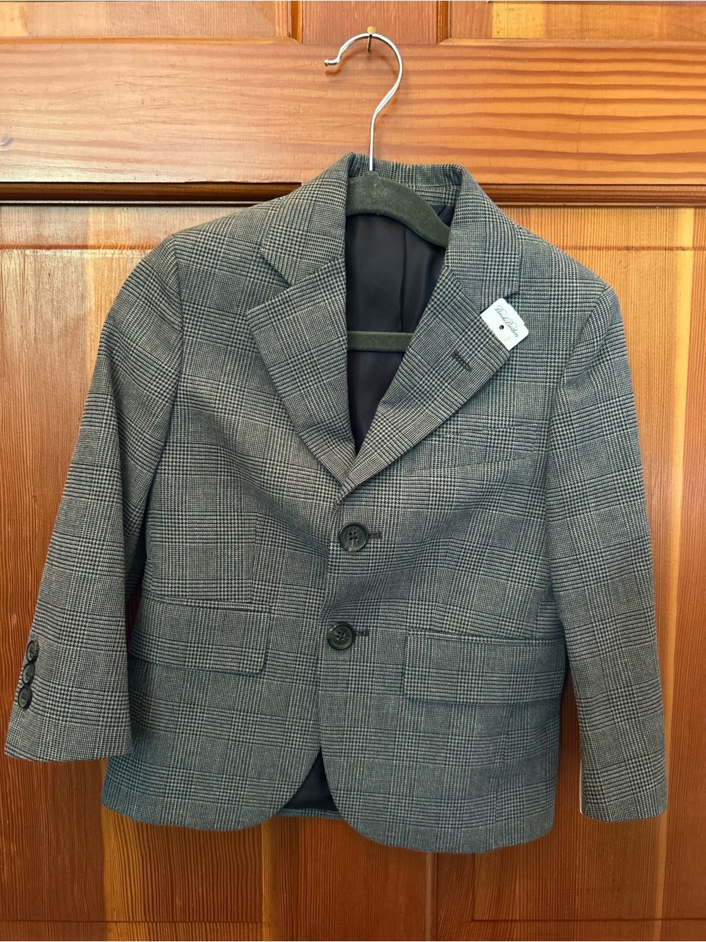 Brooks Brothers Grey Glen Plaid Kids Blazer